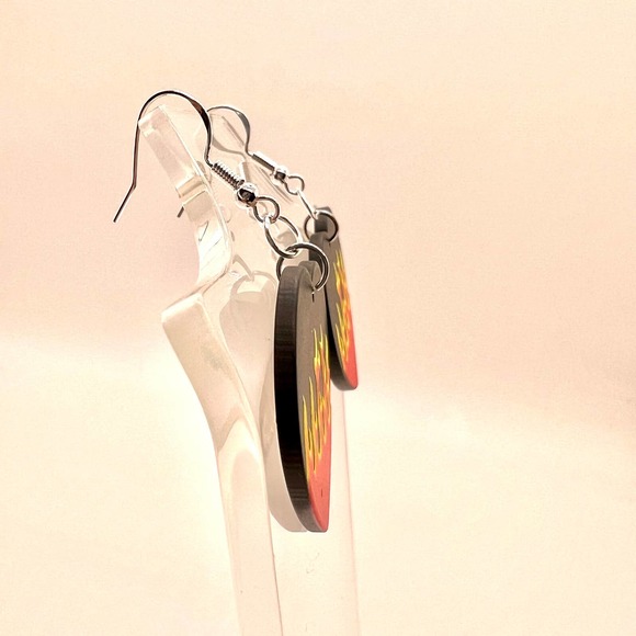 Wednesday Addams Earrings - Flaming Heart Earrings - Goth Earrings - Picture 8 of 11